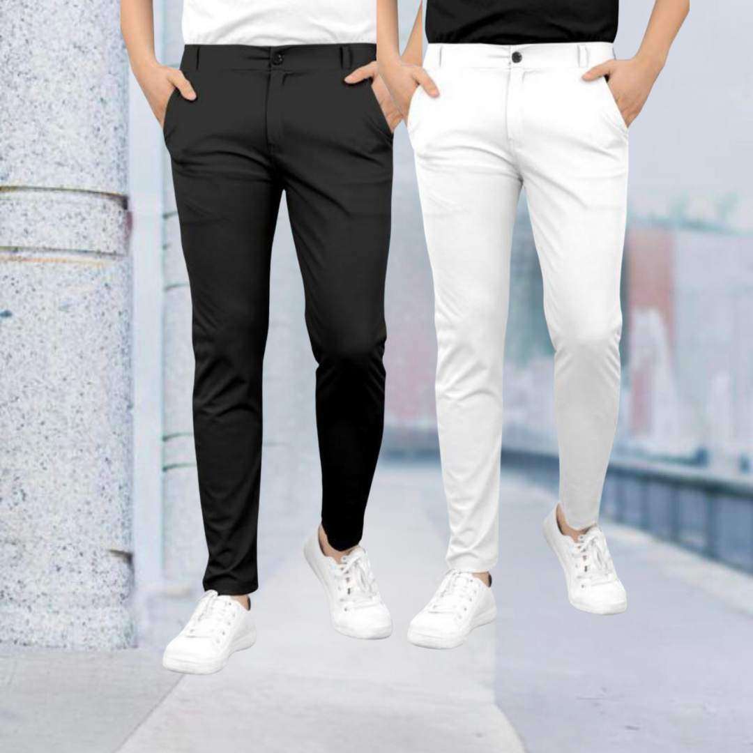 Trendy Slim-Fit Combo Track Pants!